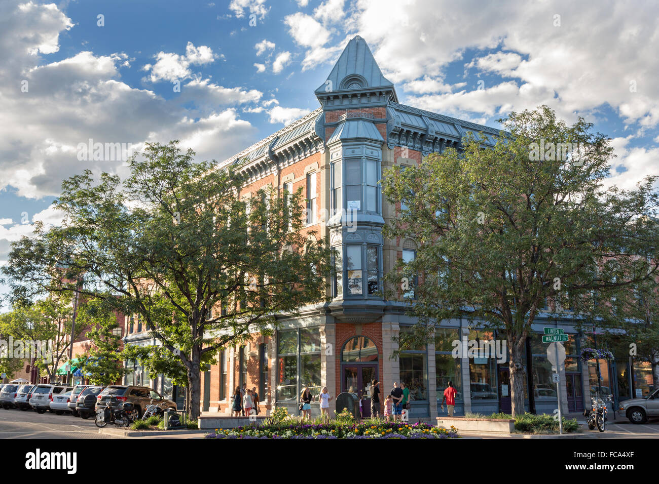 Downtown historic shopping and restaurant district in Fort Collins