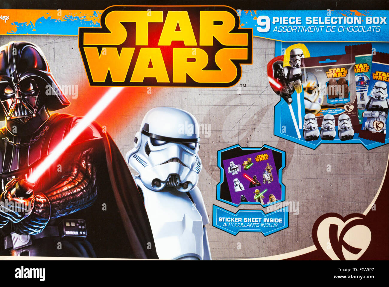 Star Wars 9 piece selection box chocolates from Kinnerton Stock Photo
