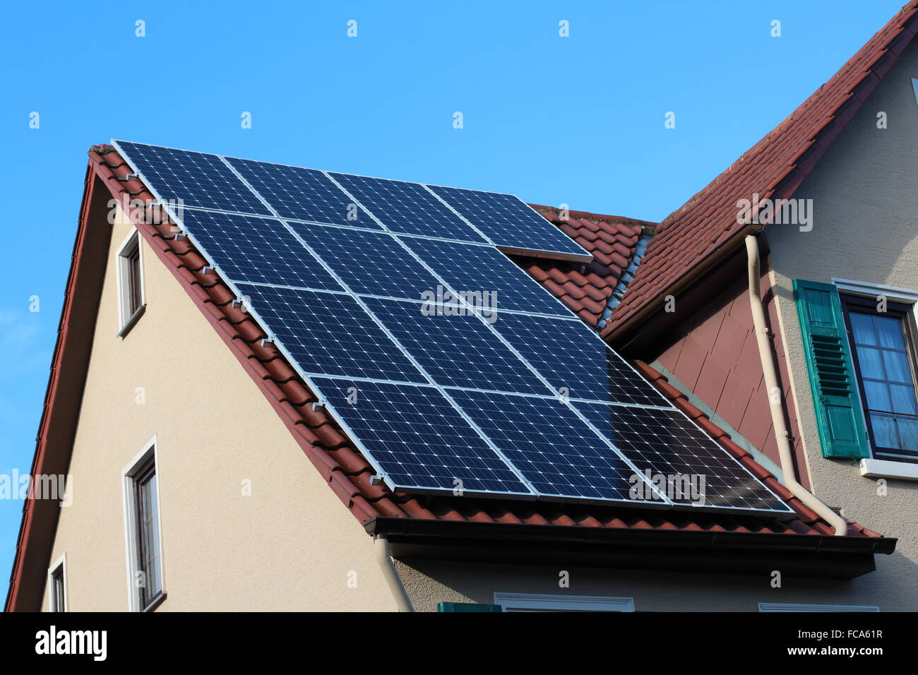 Solar electricity roof Stock Photo