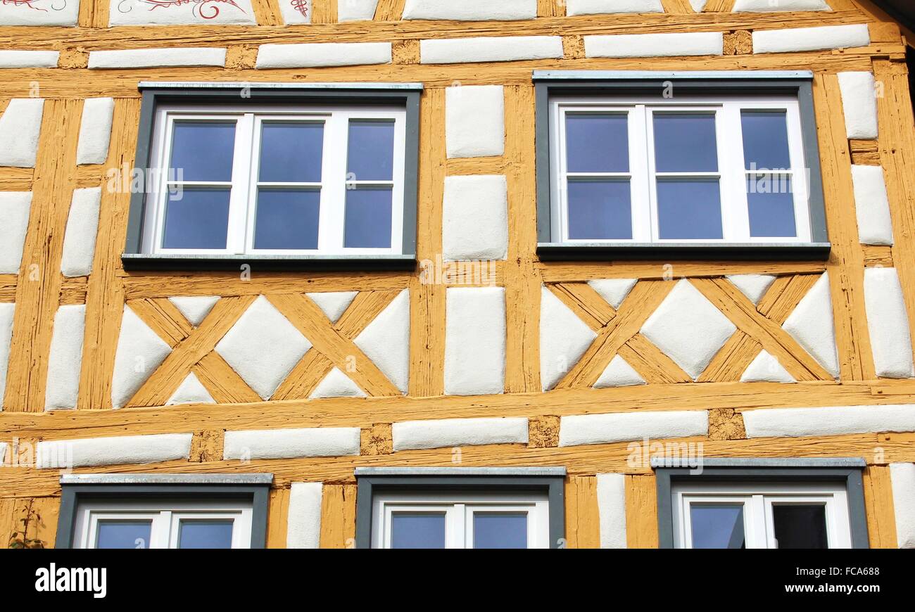 Half timbered house front Stock Photo