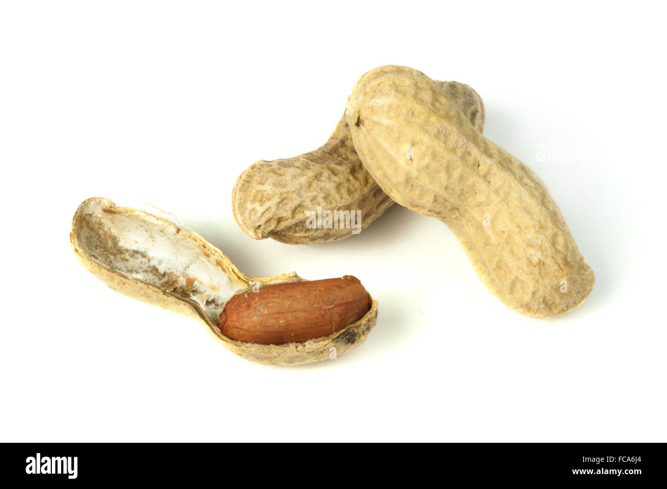 Raw peanuts in shells and shelled peanuts Stock Photo Alamy