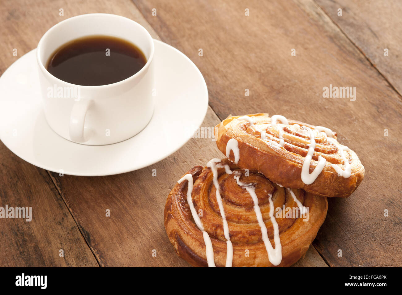 Coffee with Danish pastries Stock Photo