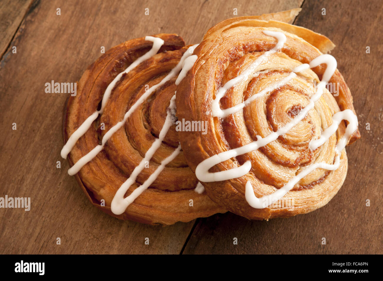 Freshly baked flaky Danish pastries Stock Photo
