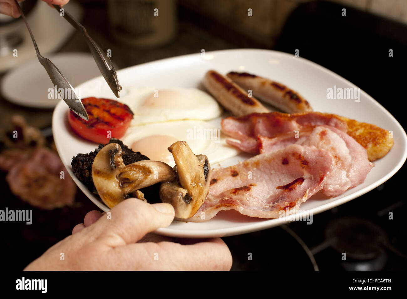 Wholesome cooked English breakfast Stock Photo