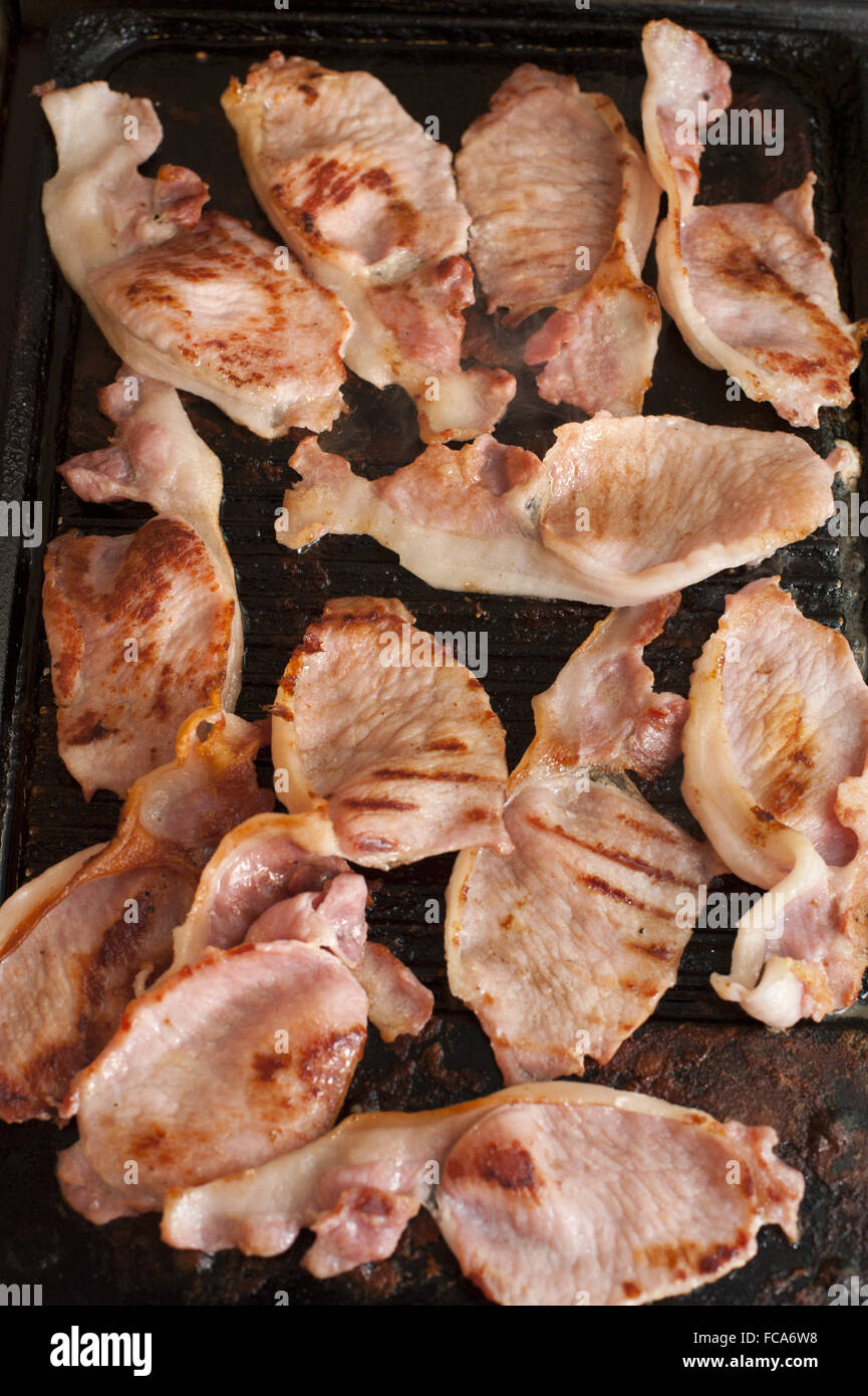 Rashers of delicious grilled bacon Stock Photo