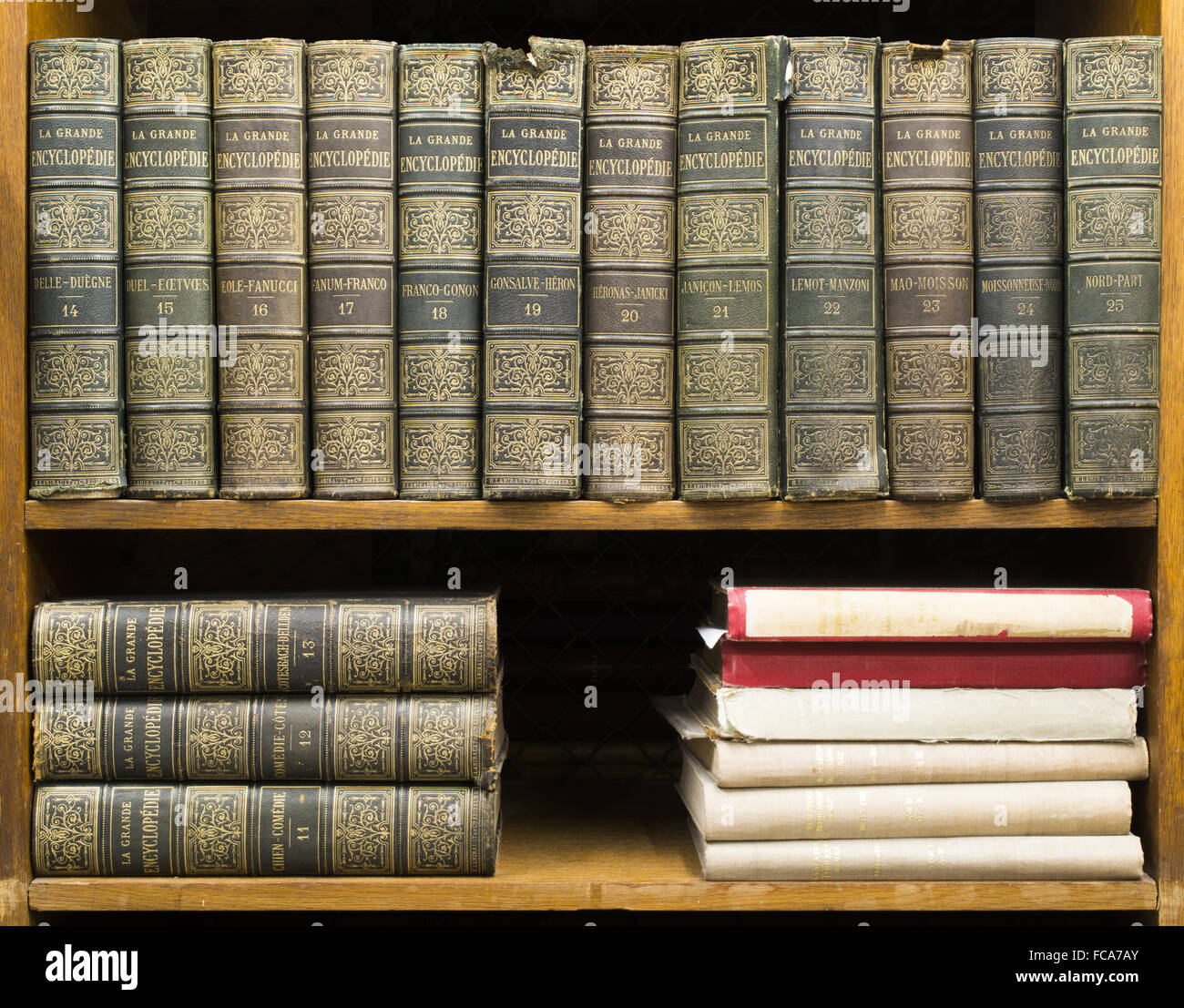 Old books on shelf Stock Photo Alamy