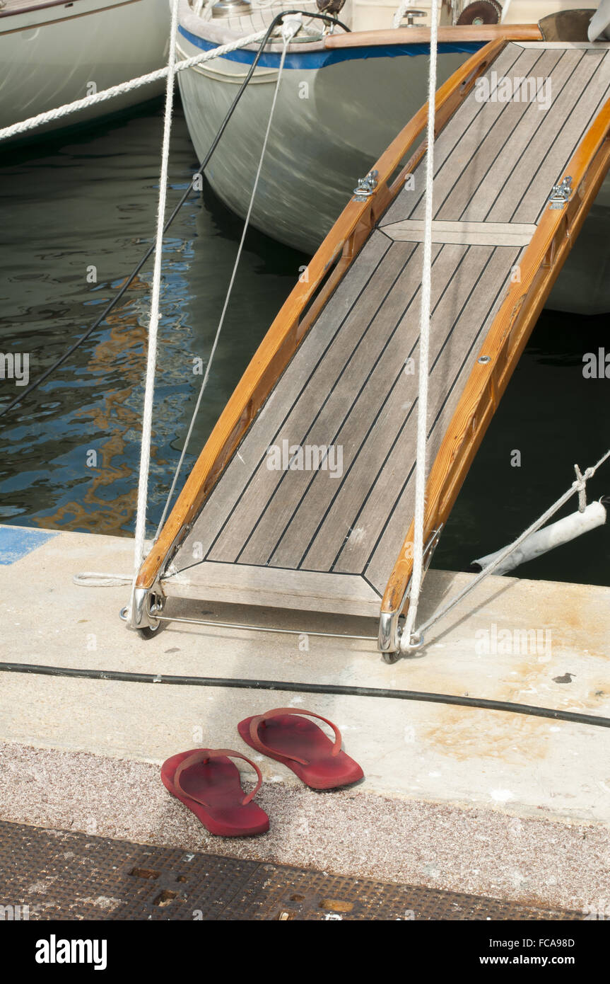 Yacht boarding ladder Stock Photo Alamy