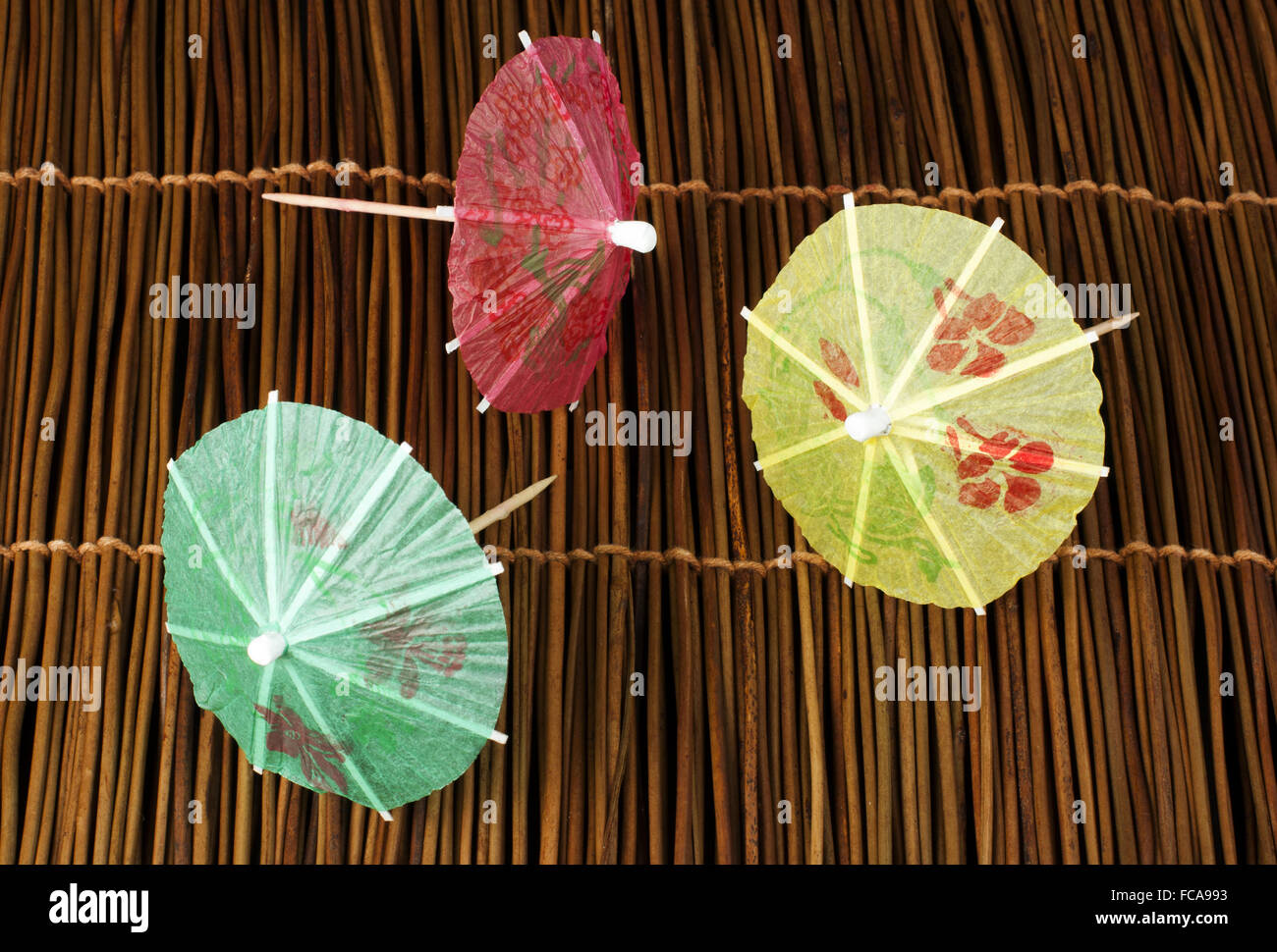 Colorful cocktail umbrellas Stock Photo