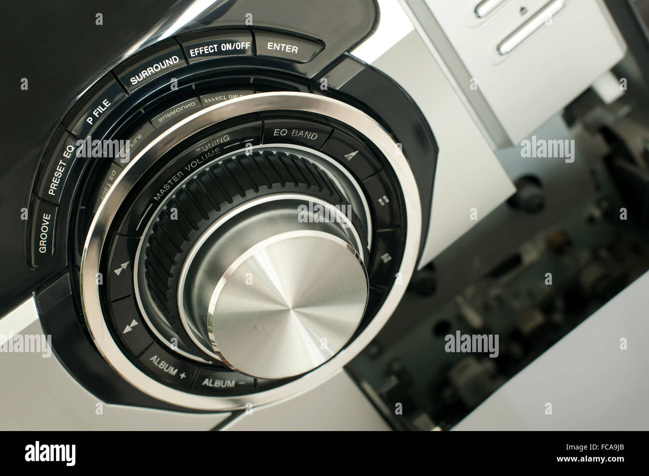 Music system close up buttons Stock Photo