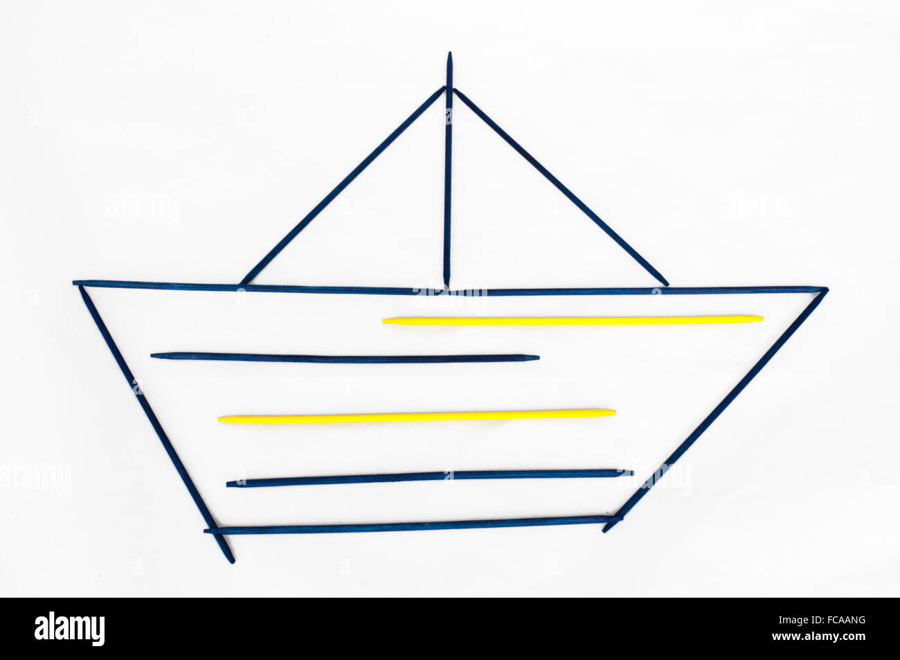 Sticks made ship Stock Photo Alamy