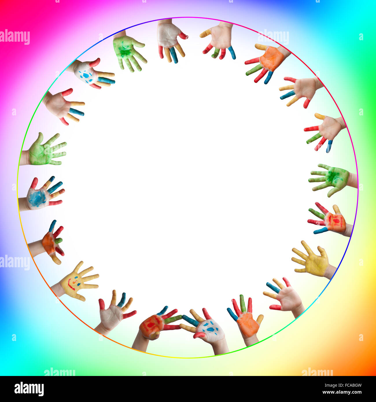 Kids with painted hands hi-res stock photography and images - Alamy
