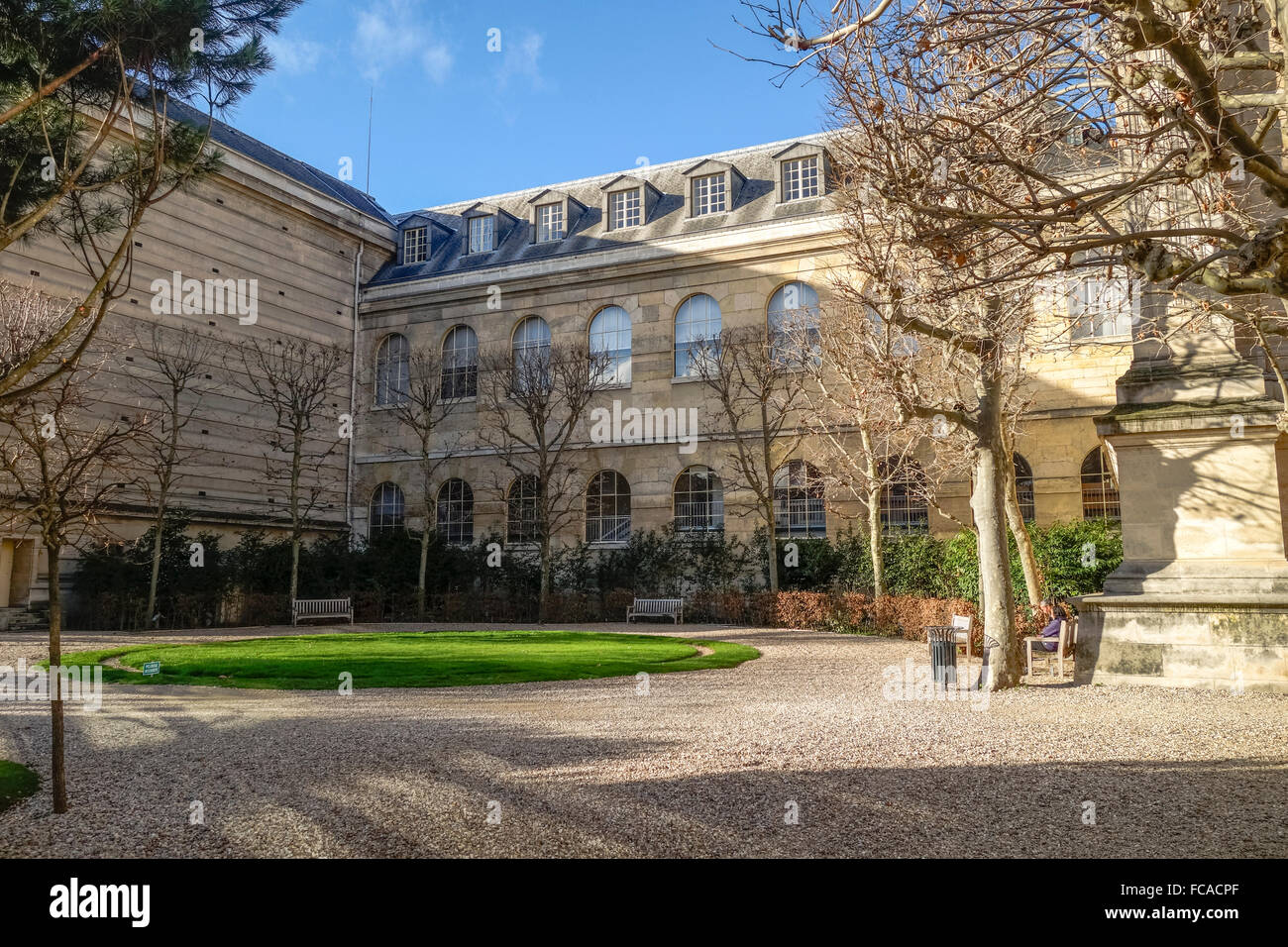 The National Archives gardens, building of the Museum of French History, Marais, Paris. France, Europe. Stock Photo