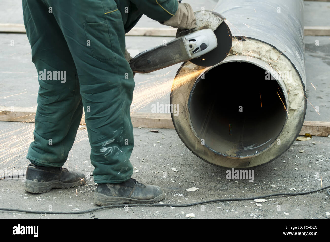 Cutting of pipes Stock Photo Alamy