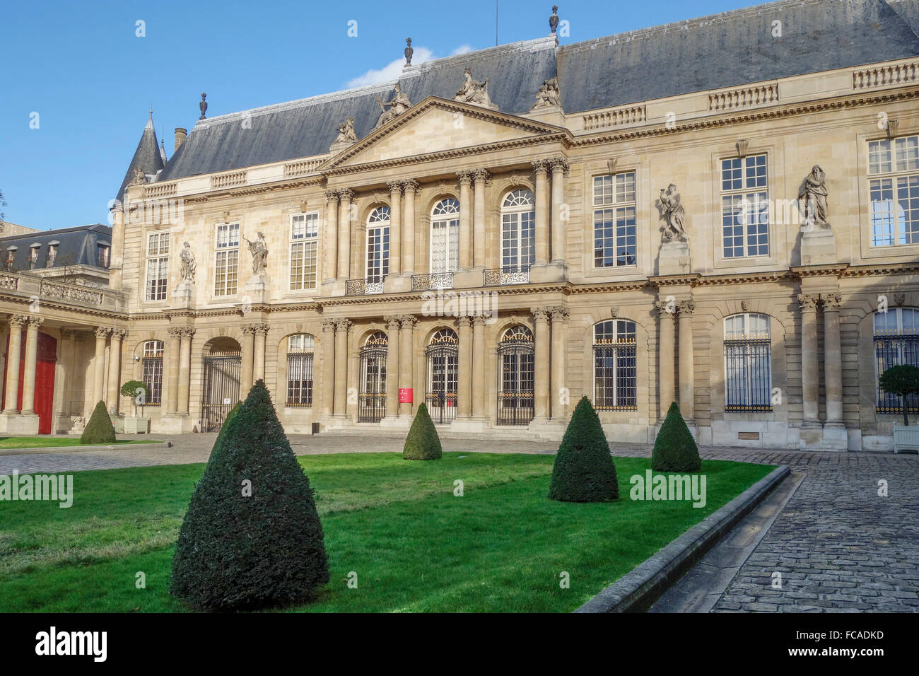 The National Archives courtyard, building of the Museum of French History, Marais, Paris. France, Europe. Stock Photo