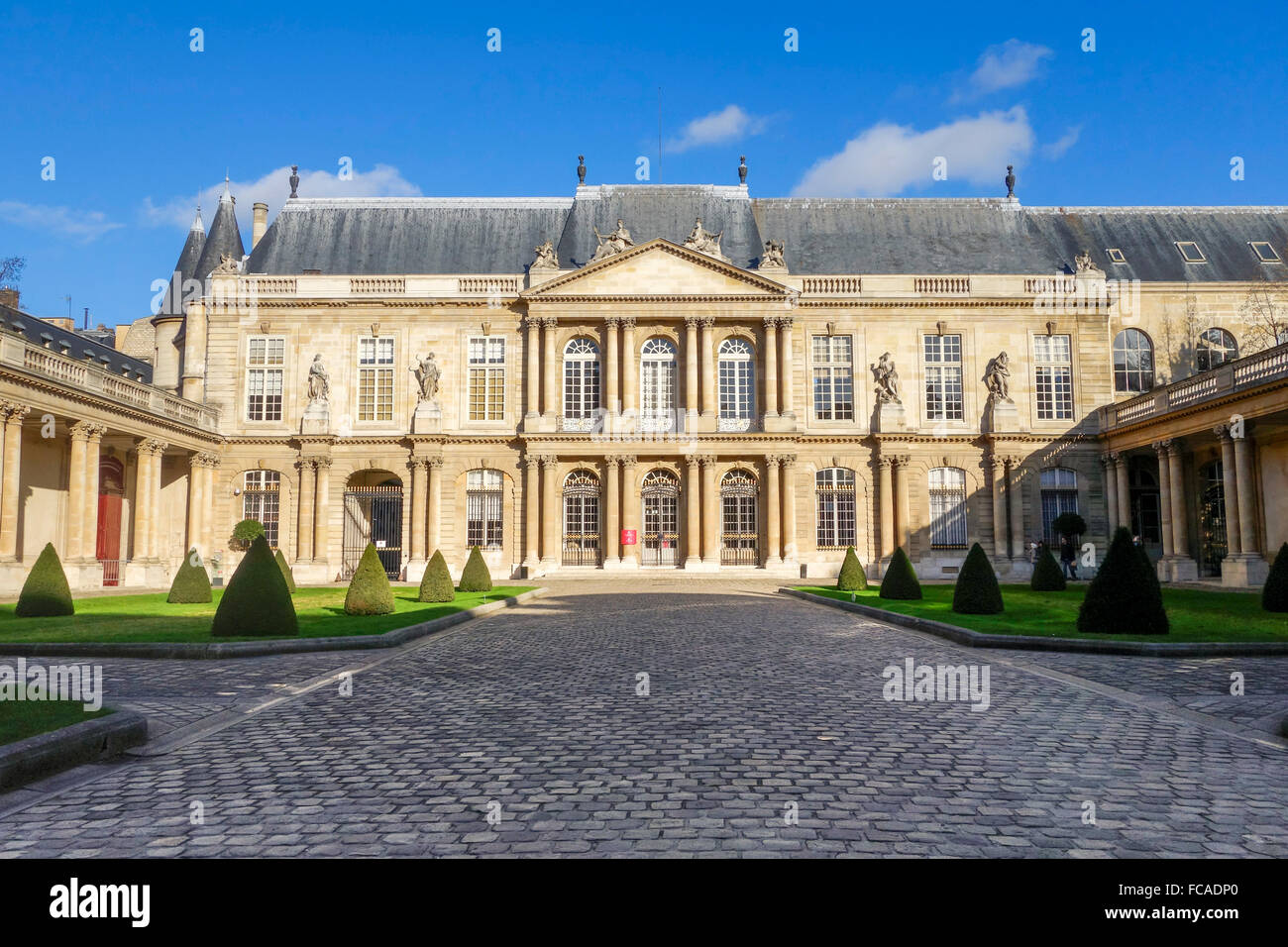 The National Archives courtyard, building of the Museum of French History, Marais, Paris. France, Europe. Stock Photo