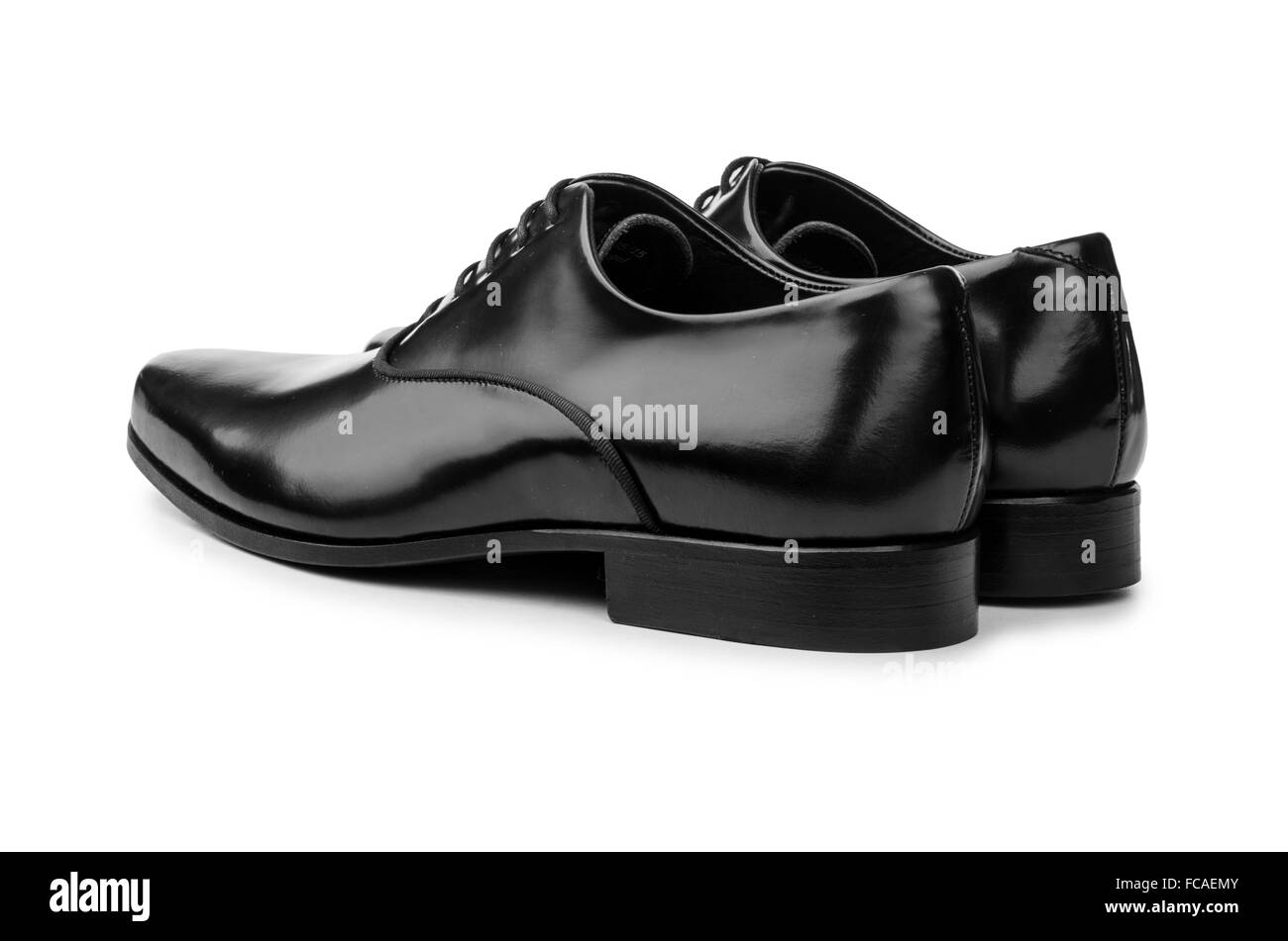 Male black shoes isolated on white Stock Photo Alamy