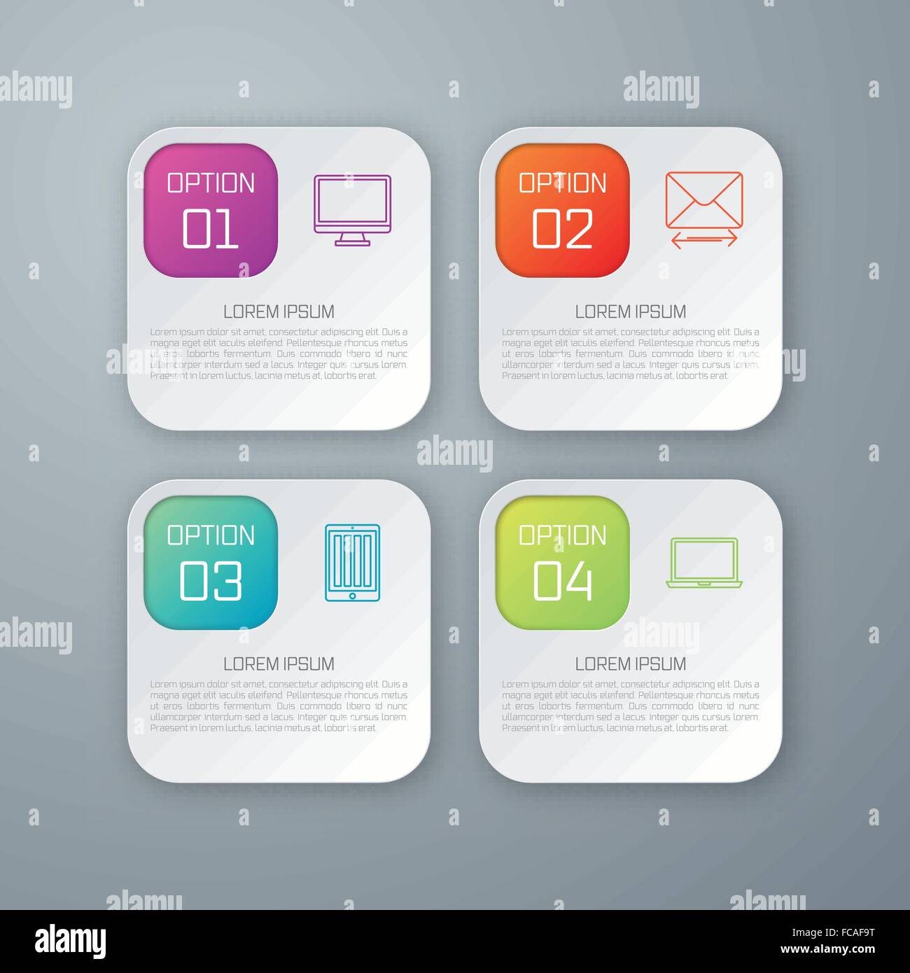 Vector illustration of paper squares infographics Stock Vector Image ...