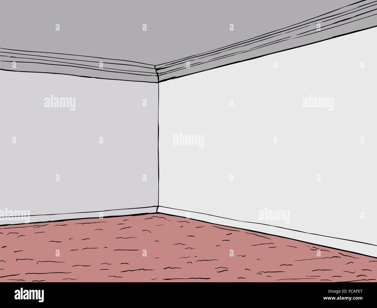 Cartoon empty room with gray walls and red carpeting Stock Vector Image &  Art - Alamy