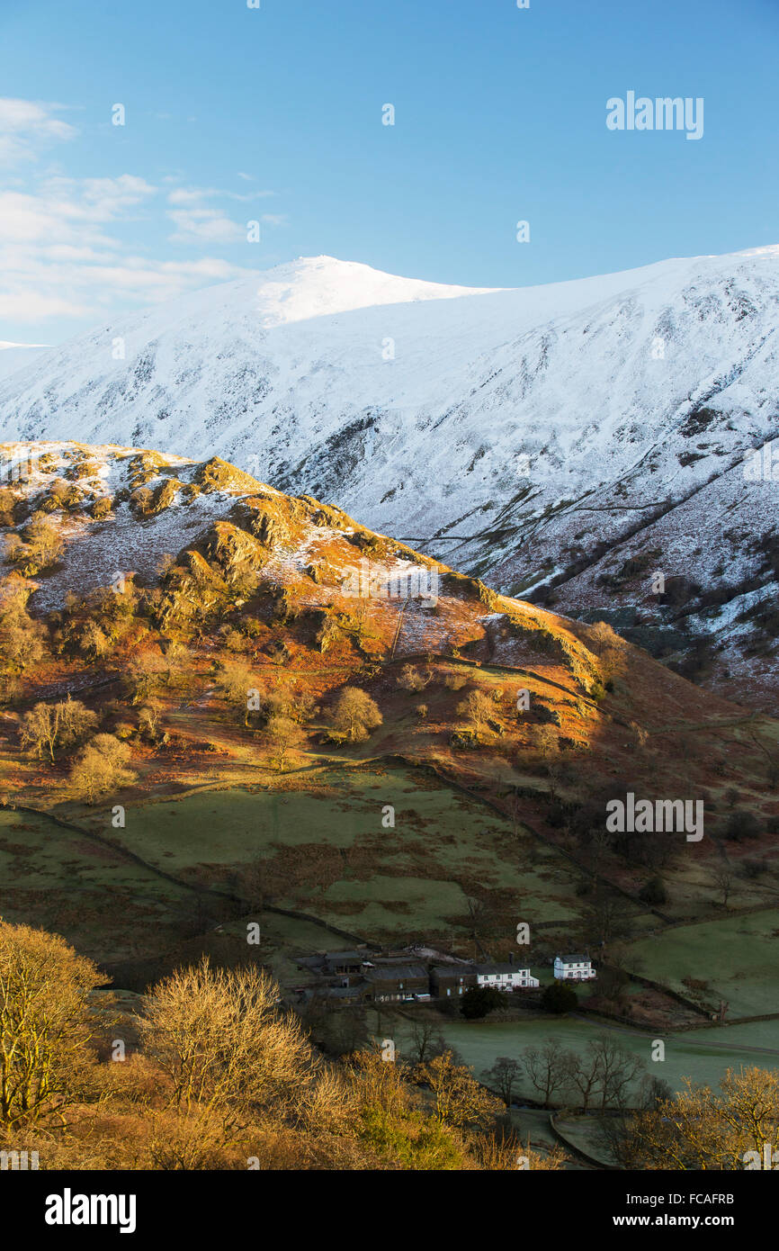 The Kentmere fells from Kirkstone Pass, Lake District, UK, looking down
