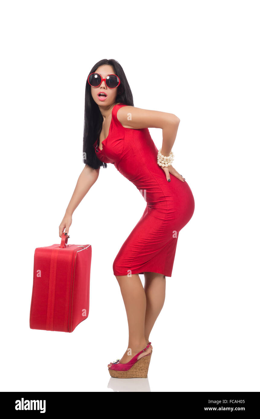 Woman with too heavy backpack Stock Photo Alamy