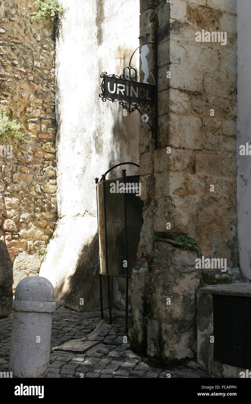 Public urinal in Lisbon, Portugal Stock Photo