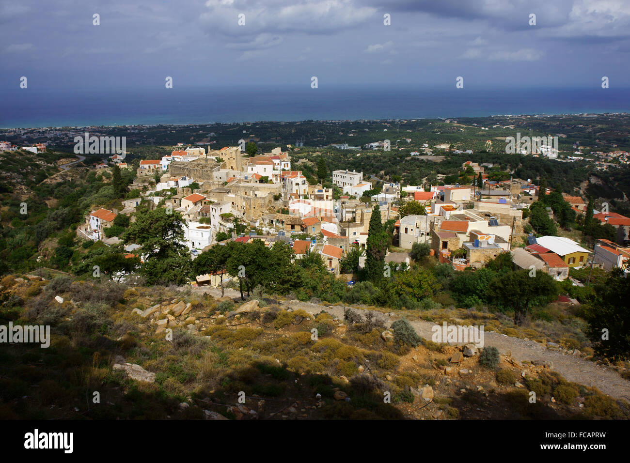 Town Maroulas, Island Crete, Greece Stock Photo