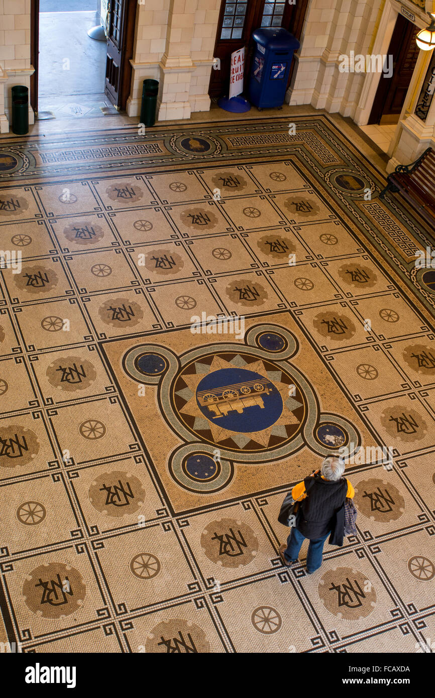 New Zealand, Dunedin. Historic Victorian Dunedin Railway Station, c