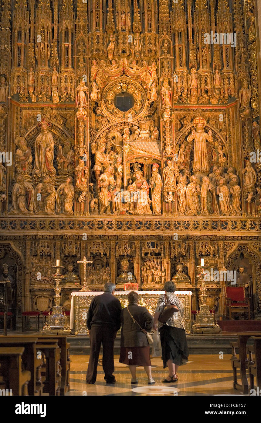 Zaragoza, Aragón, Spain:Inside the cathedral of San Salvador 'la Seo' Stock Photo