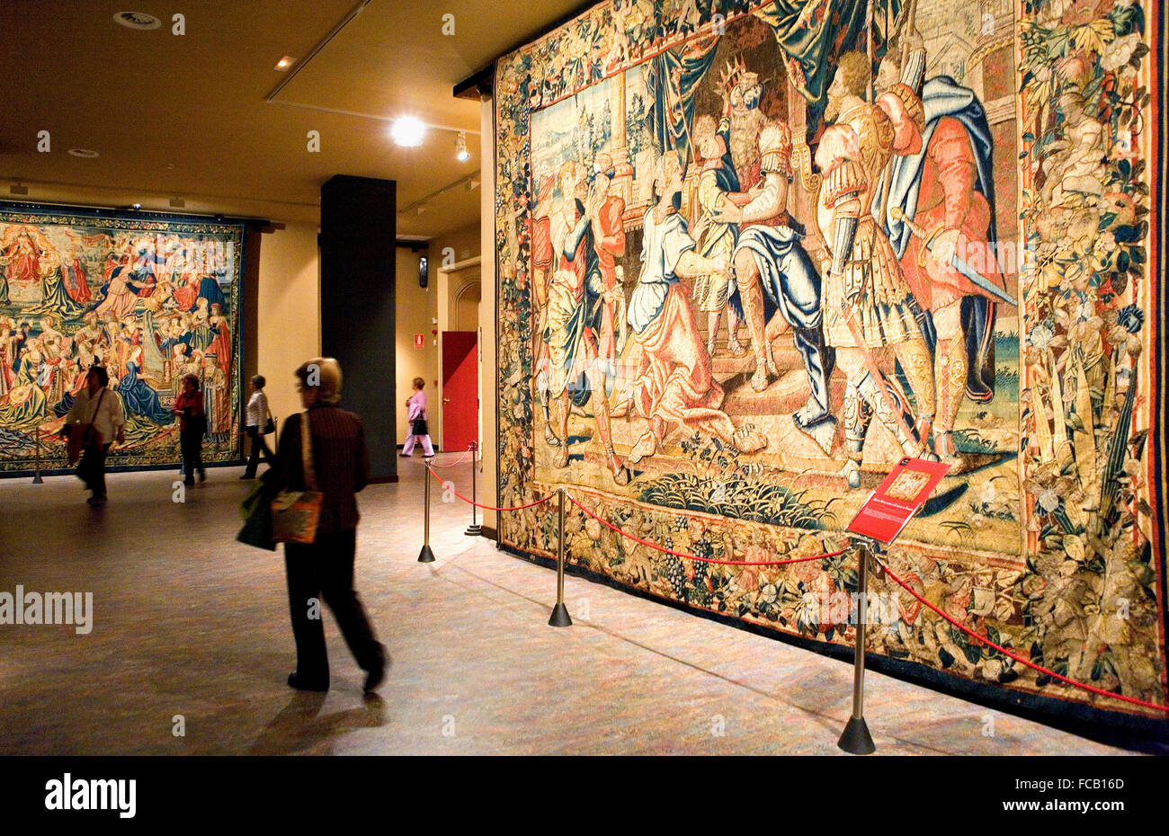 Zaragoza, Aragón, Spain: Museum of tapestries. Inside the cathedral of San Salvador 'la Seo' Stock Photo