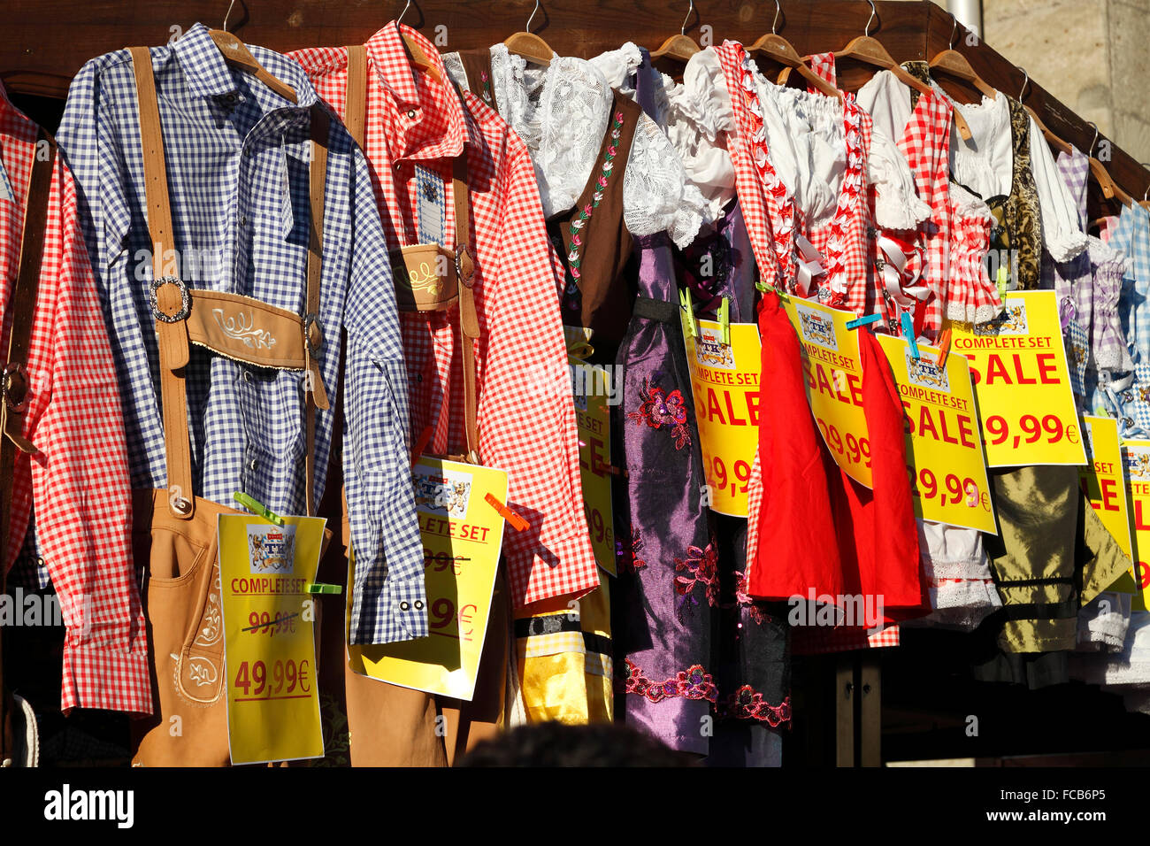 shop for traditional Bavarian dresses (Dirndl) at Oktoberfest in Munich,  Germany Stock Photo - Alamy