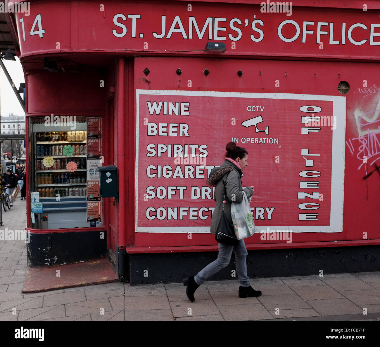 Brighton UK Off licence shop in St James's Street Kemp Town Brighton