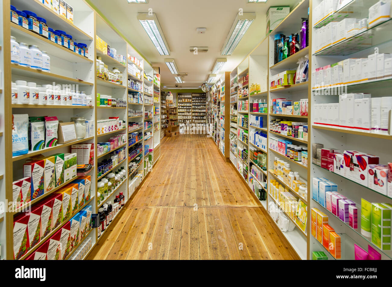 Interior of a health food shop in Skibbereen, West Cork, Ireland. Stock Photo