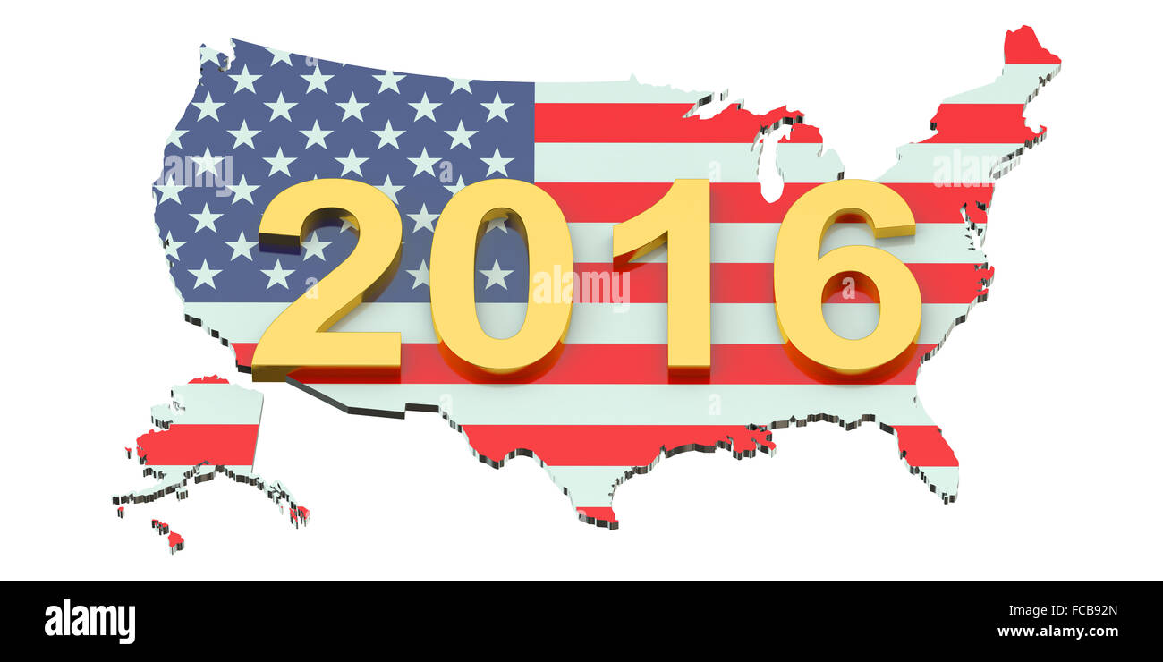 United States of America map 2016 isolated on white background Stock Photo