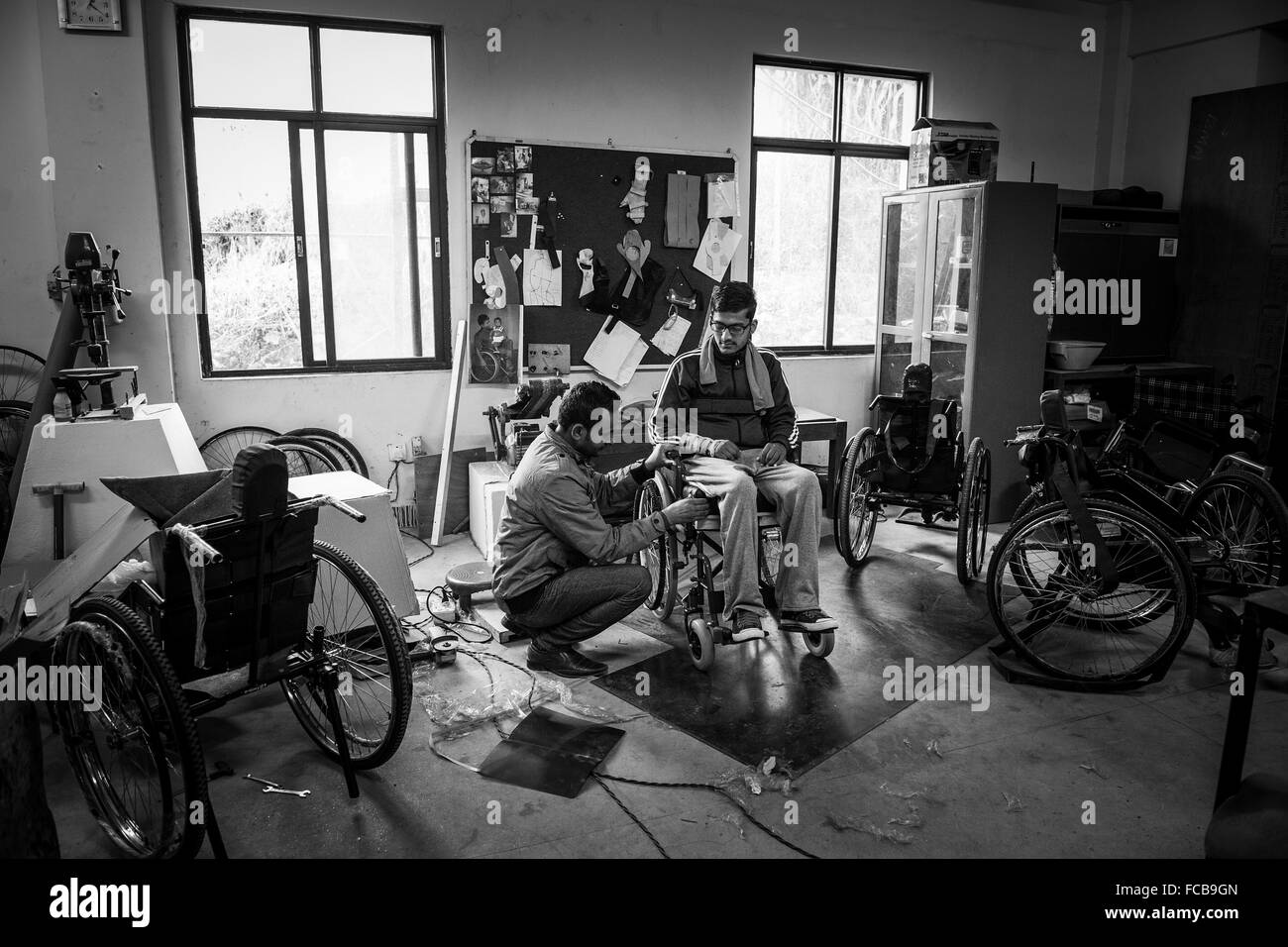 Wheelchair rehabilitation centre Black and White Stock Photos & Images ...