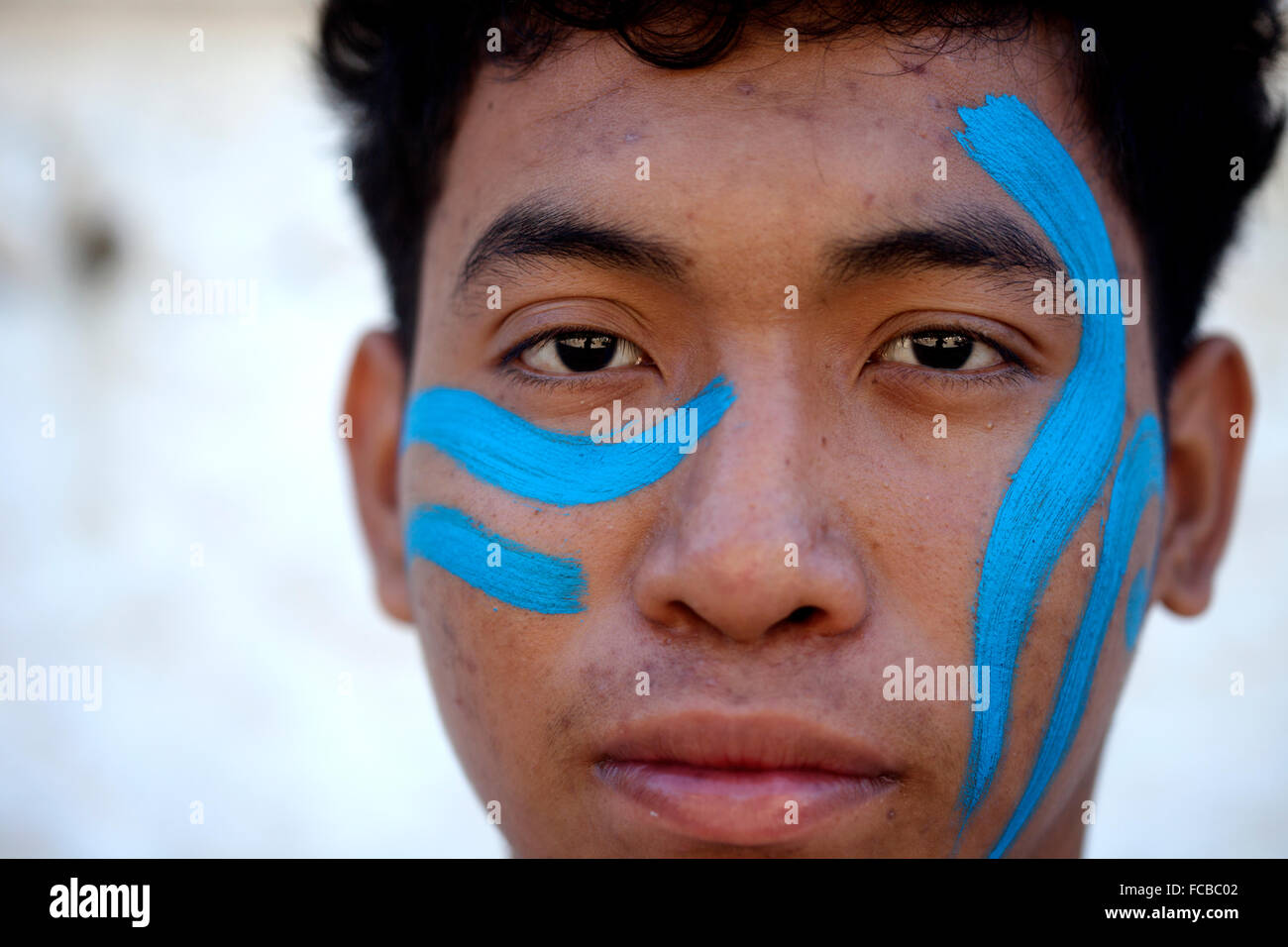A Mayan Ball Player from Ek Balam team from Yo Creek, Belize attends the first ®Pok Ta Pok® World Cup in Piste, Tinum, Yucatan, Stock Photo