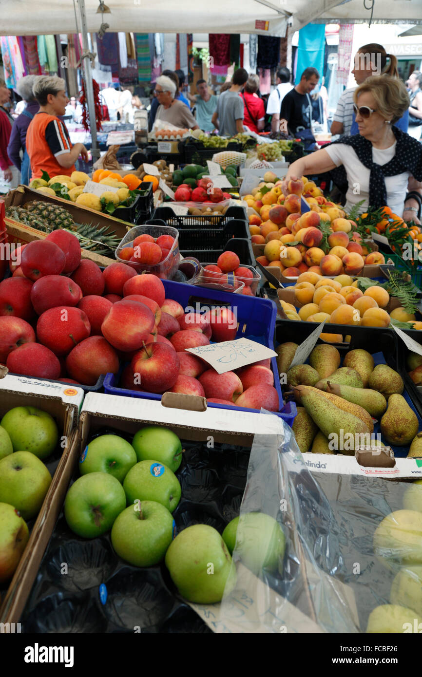 fruit market in Rome Stock Photo