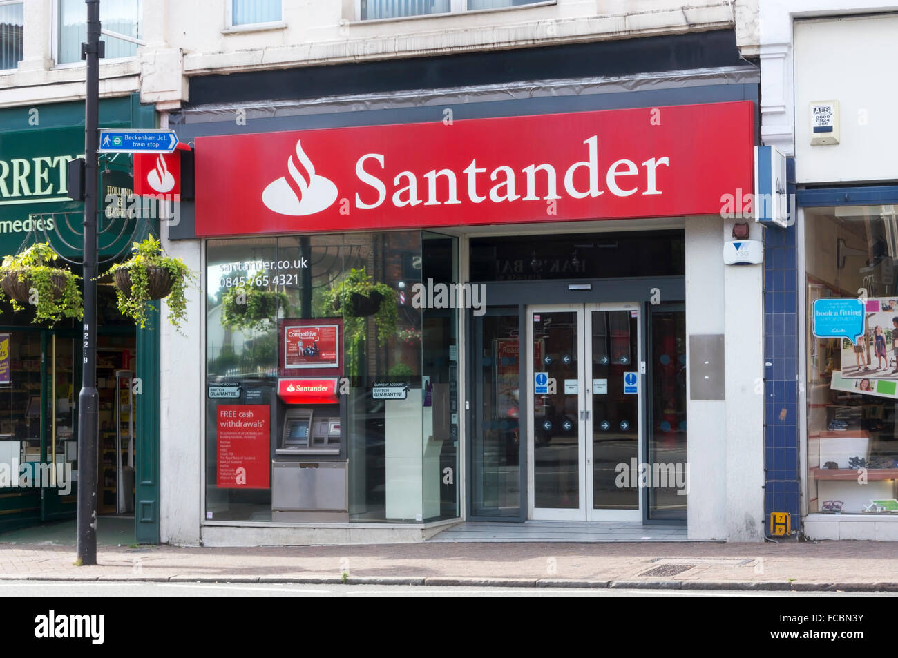 A branch of Santander bank in Beckenham, Kent. Stock Photo