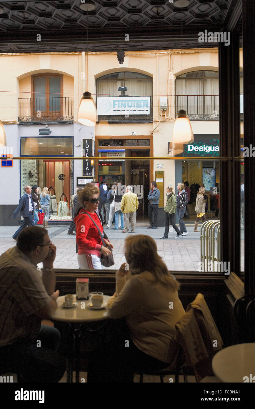 Zaragoza, Aragón, Spain: Gran Café Zaragoza. Calle alfonso I, 25. Stock Photo