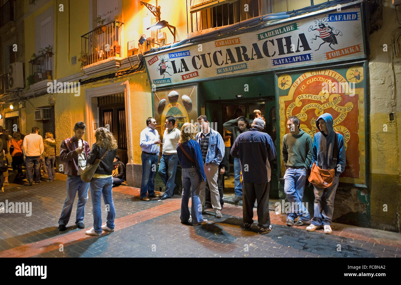 Zaragoza, Aragón, Spain: La Cucaracha. Temple street, 25. Stock Photo