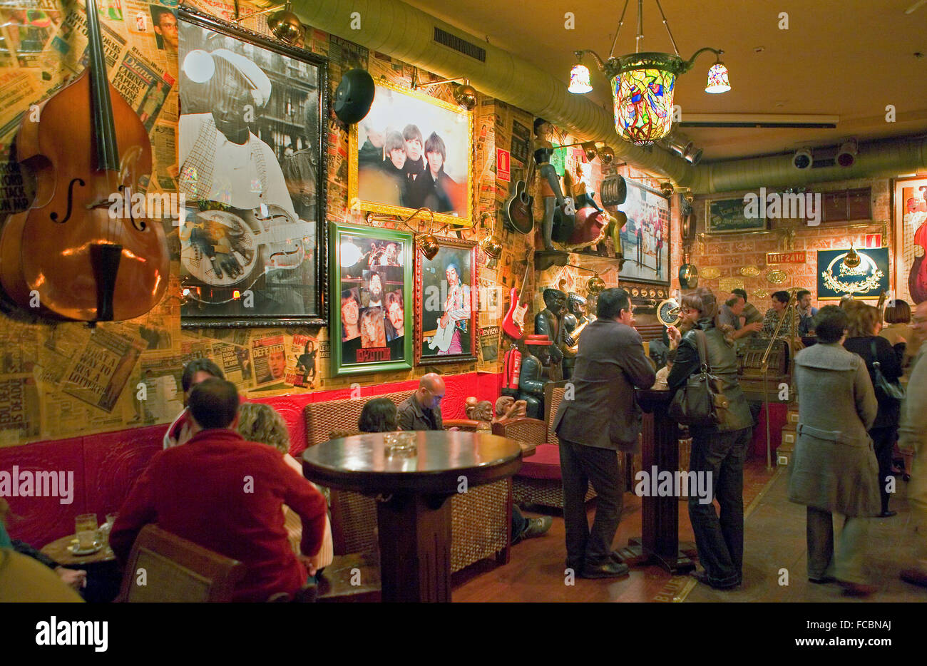 Zaragoza, Aragón, Spain: Rock & Blues Cafe. Cuatro de Agosto, 5. Stock Photo