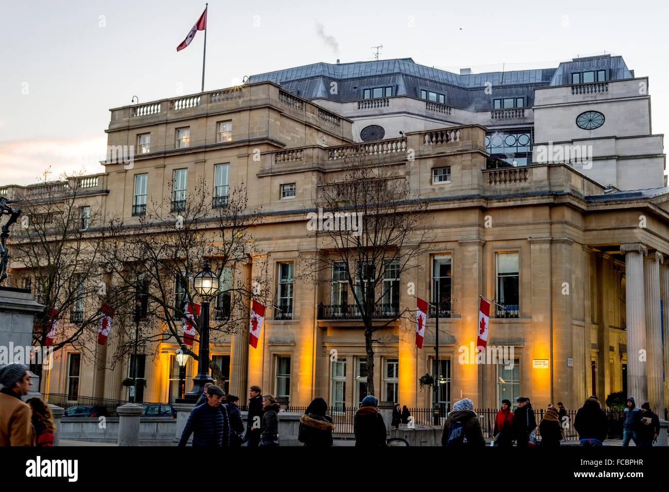 View of Canadian embassy near Trafalgar Square, London Stock Photo