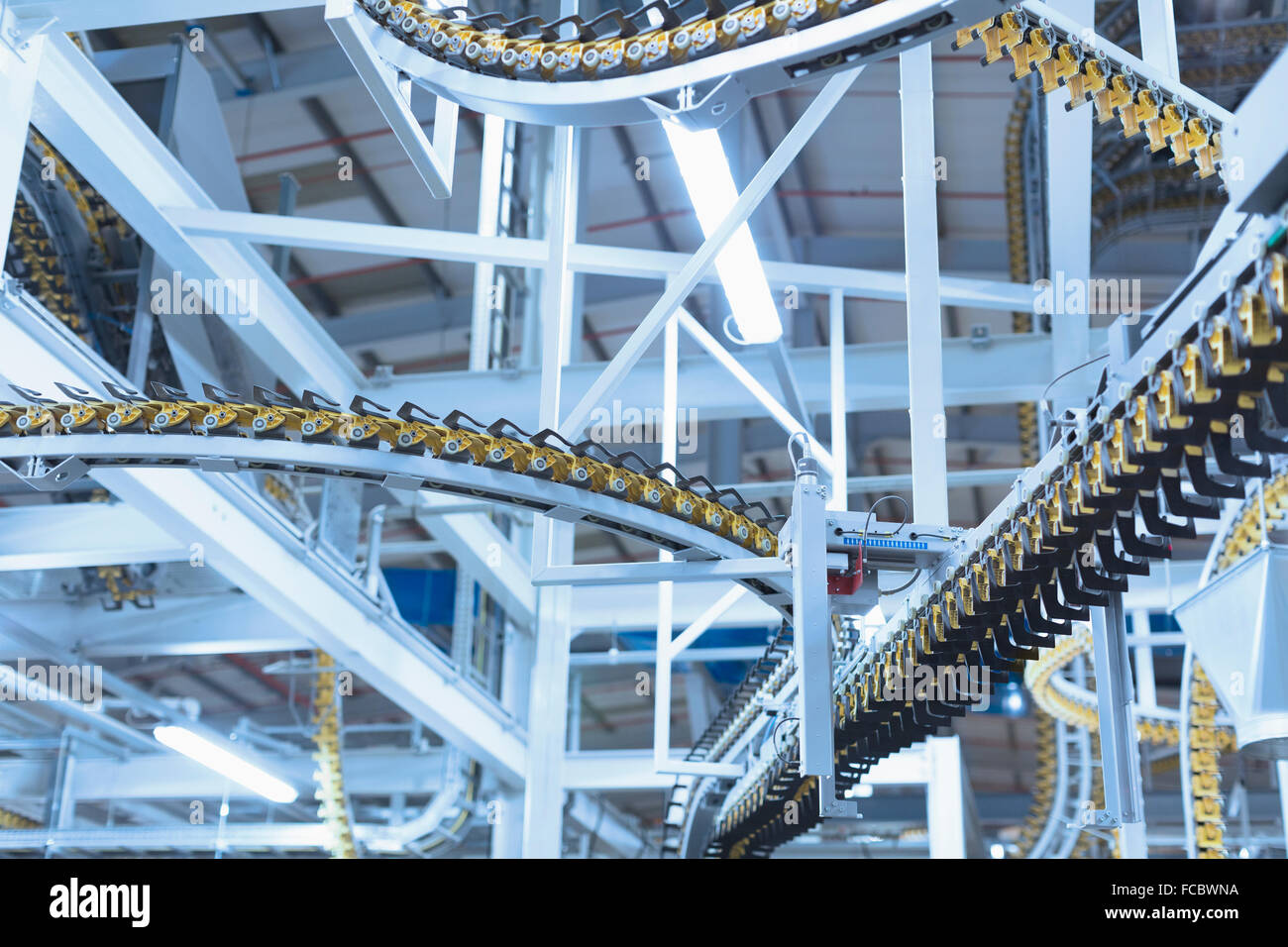 Winding printing press conveyor belts overhead Stock Photo Alamy