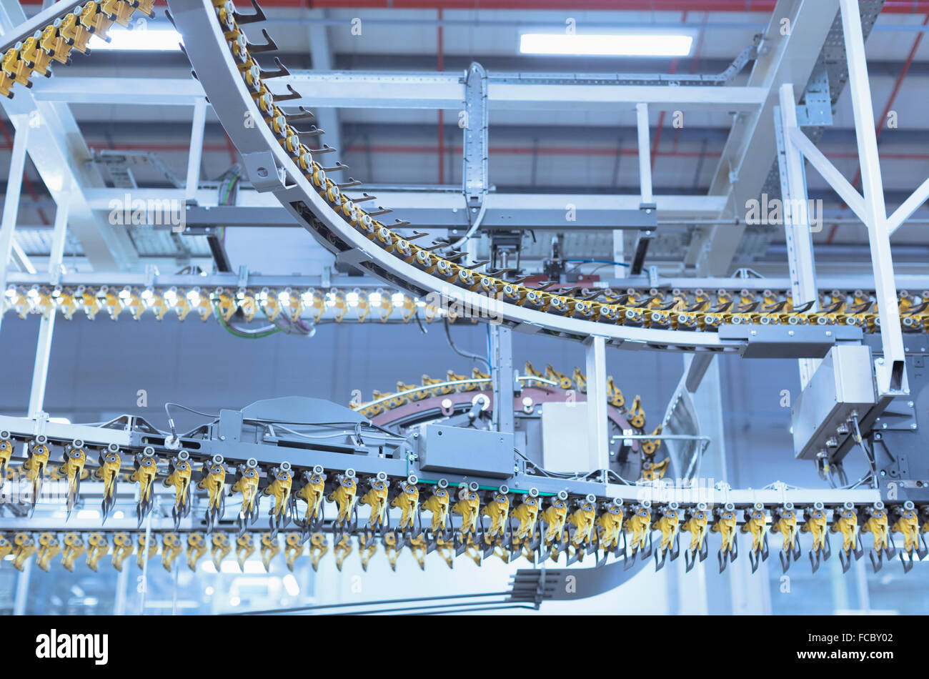 Printing press conveyor belts overhead Stock Photo