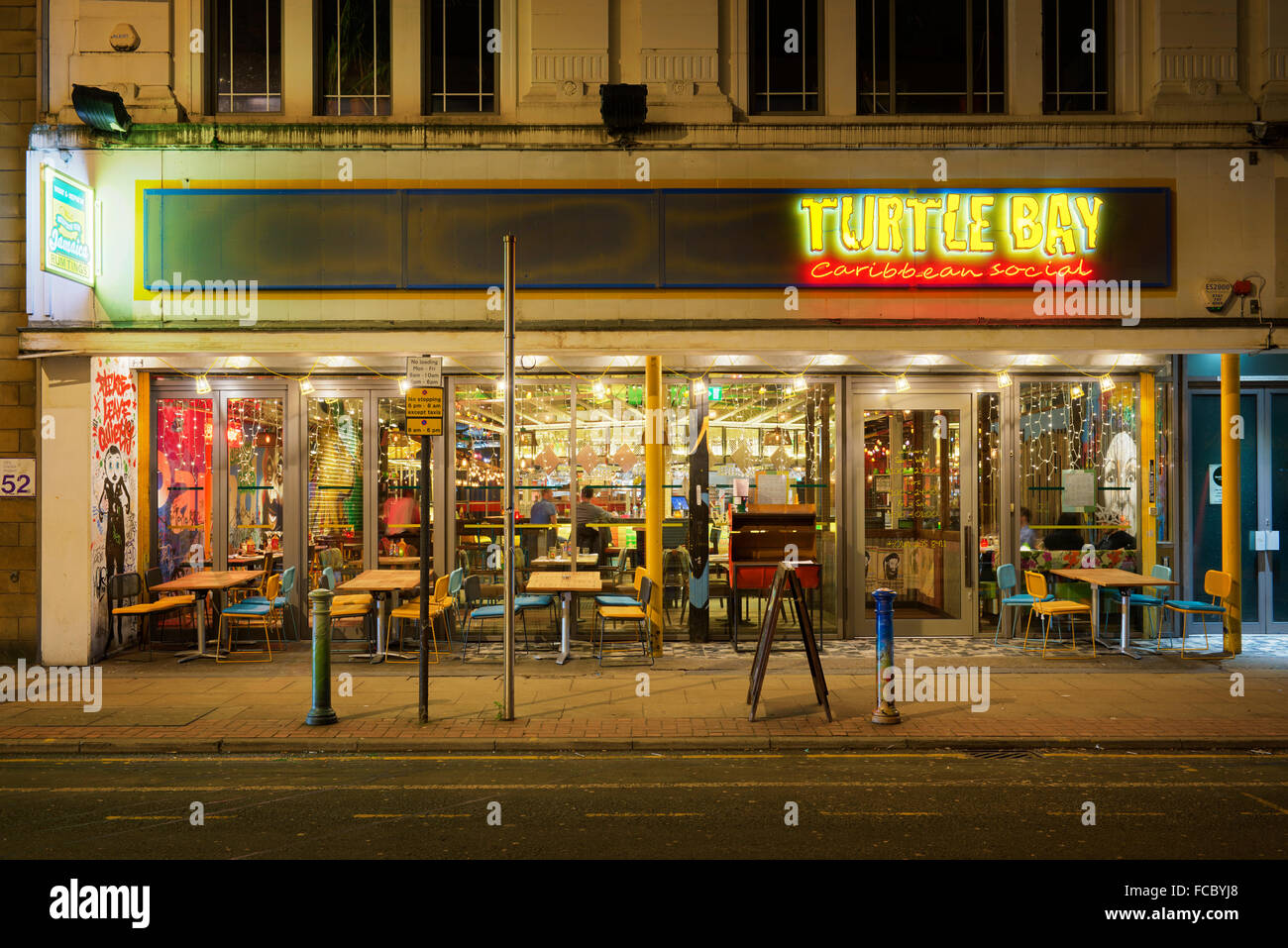 The Turtle Bay Caribbean themed restaurant located on Oldham Street in Manchester City Centre. Stock Photo