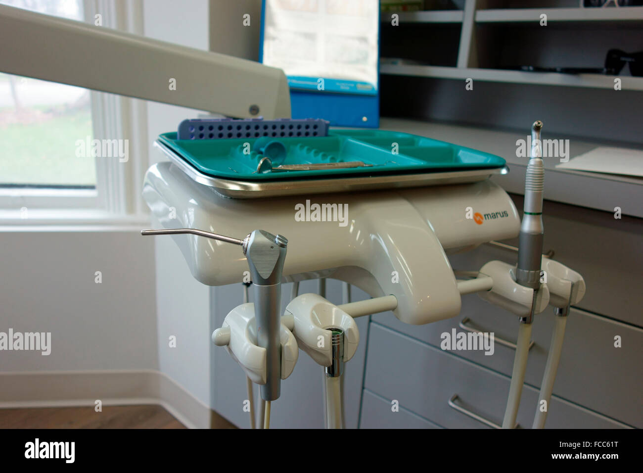 Dentist dental instruments tools in a Dentist's office Stock Photo
