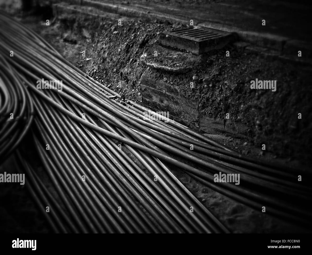 Messy power cable Black and White Stock Photos & Images Alamy