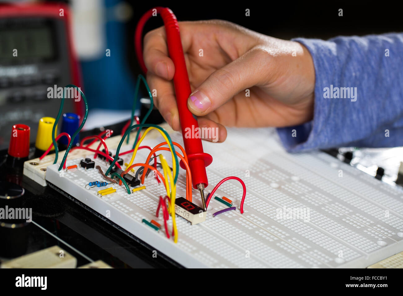 Information Technology. Wiring for servers and mainframes. Stock Photo