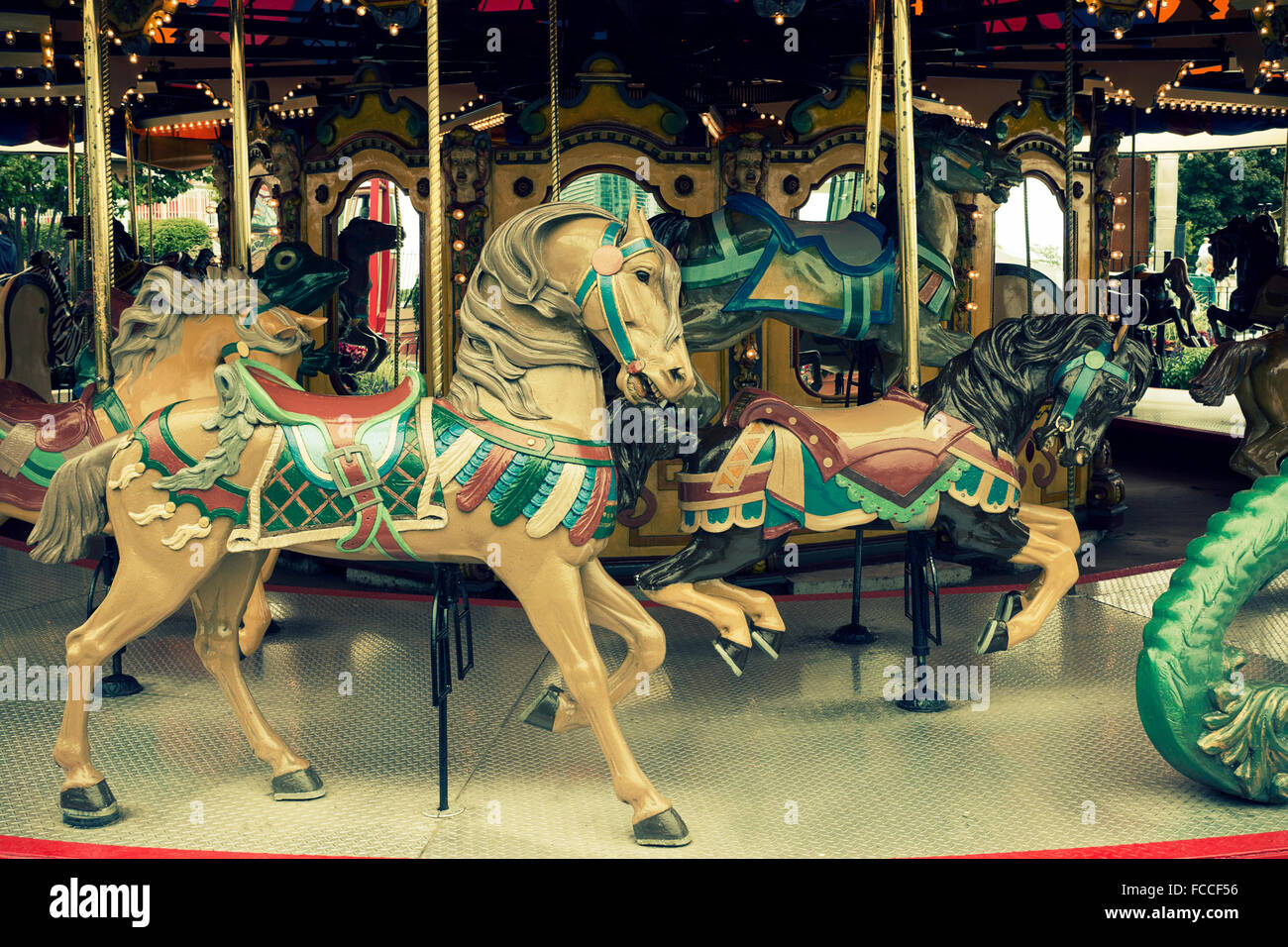 Old carousel horse Stock Photo