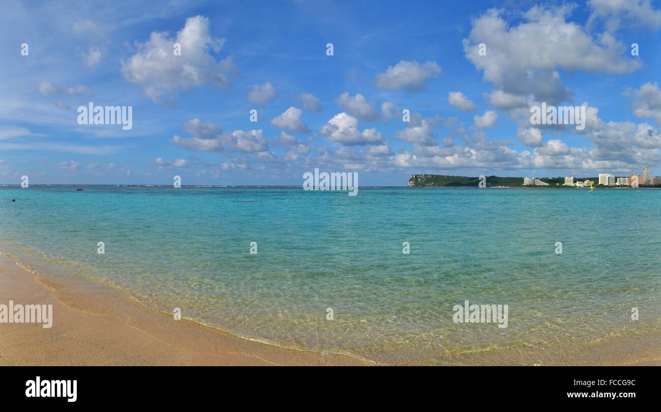 Tropical Tumon Bay in the south Pacific island of Guam, famous for its snorkeling. Stock Photo