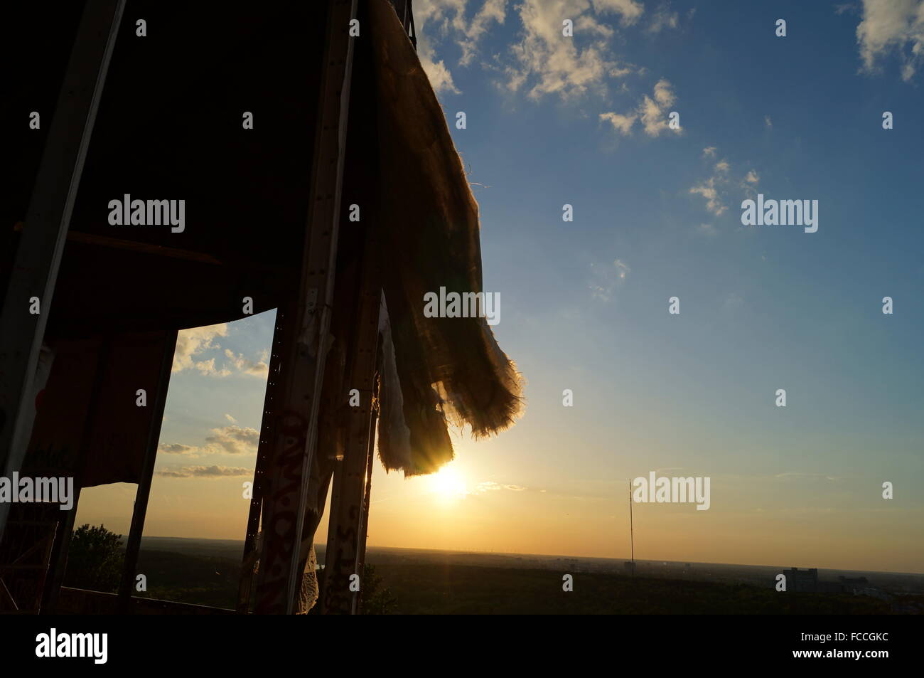 Cropped Built Structure At Sunset Stock Photo